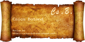Csics Botond névjegykártya